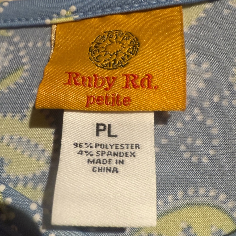 Ruby Rd. Blue and Green Patterned Top - Picture 8 of 9